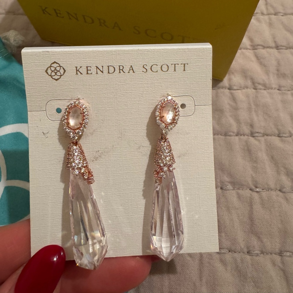 Kendra Scott Rose Gold and Clear Crystal Earrings